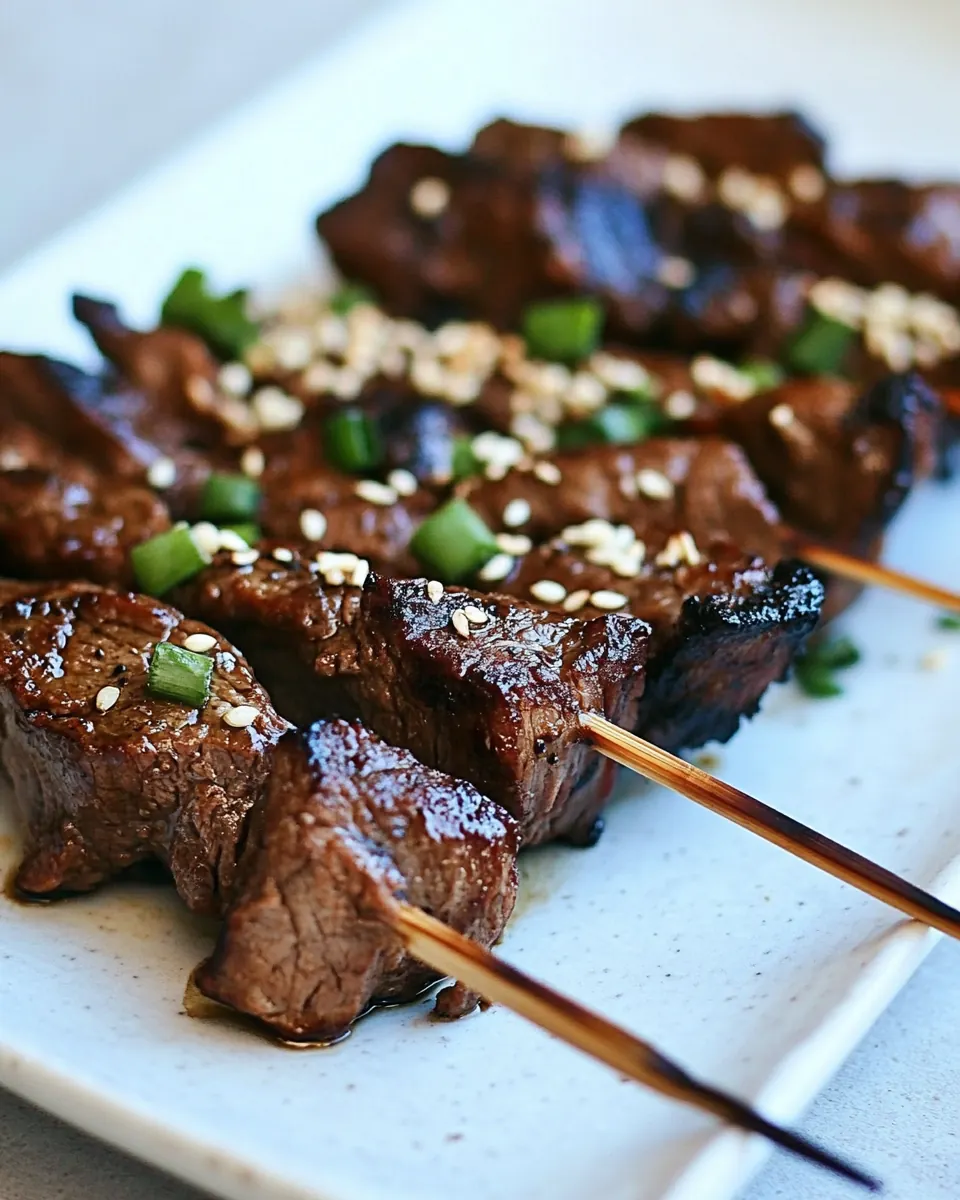 Asian Flank Steak Skewers