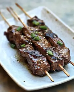 Asian Flank Steak Skewers