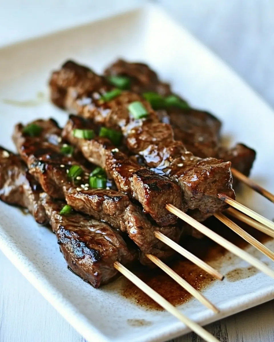 Asian Flank Steak Skewers