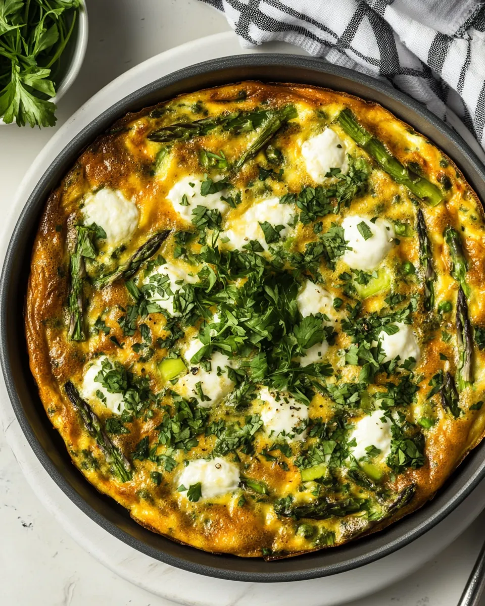 Asparagus Frittata with Herbs and Mozzarella