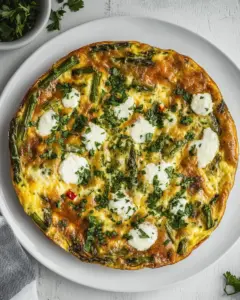 Asparagus Frittata with Herbs and Mozzarella