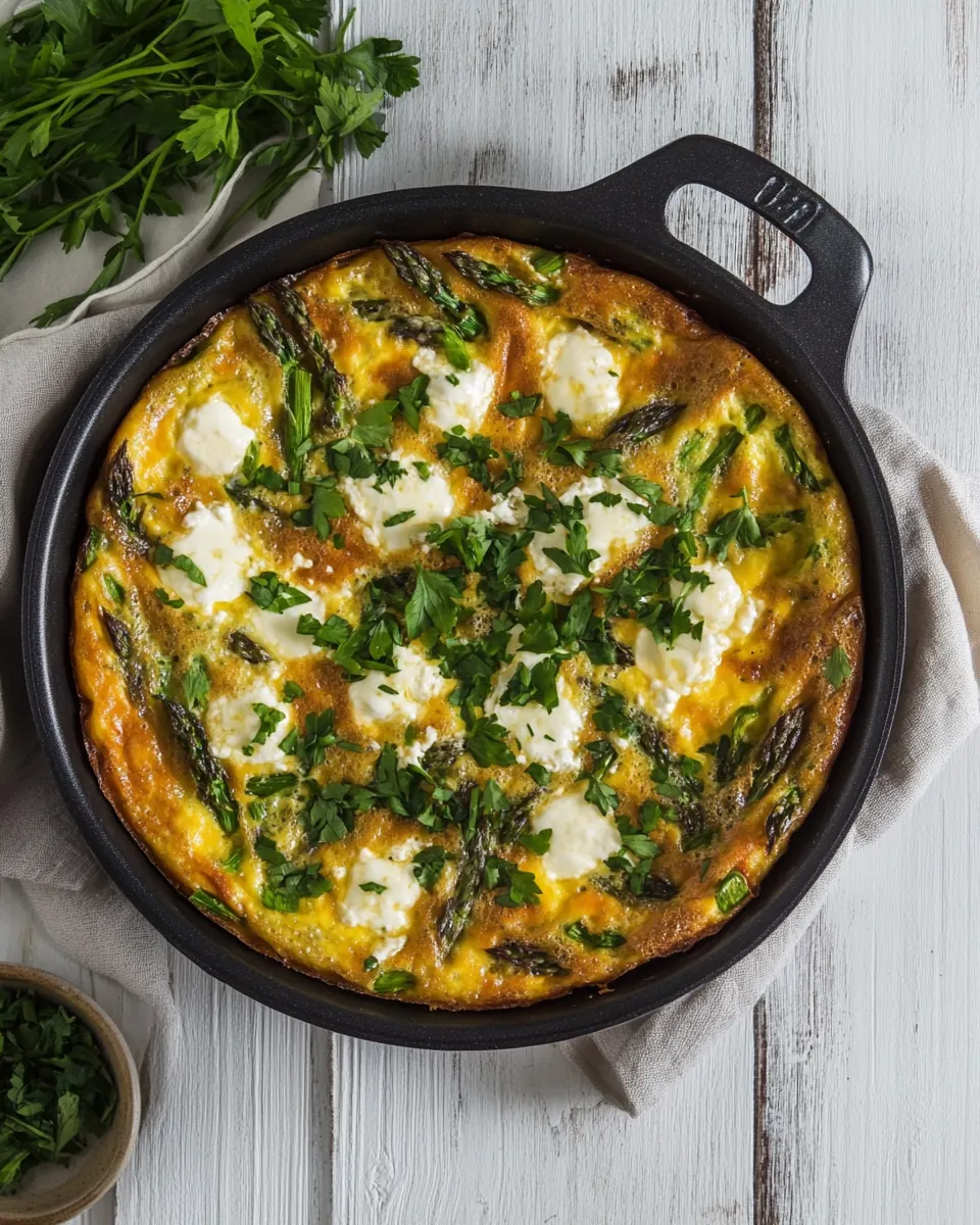 Asparagus Frittata with Herbs and Mozzarella