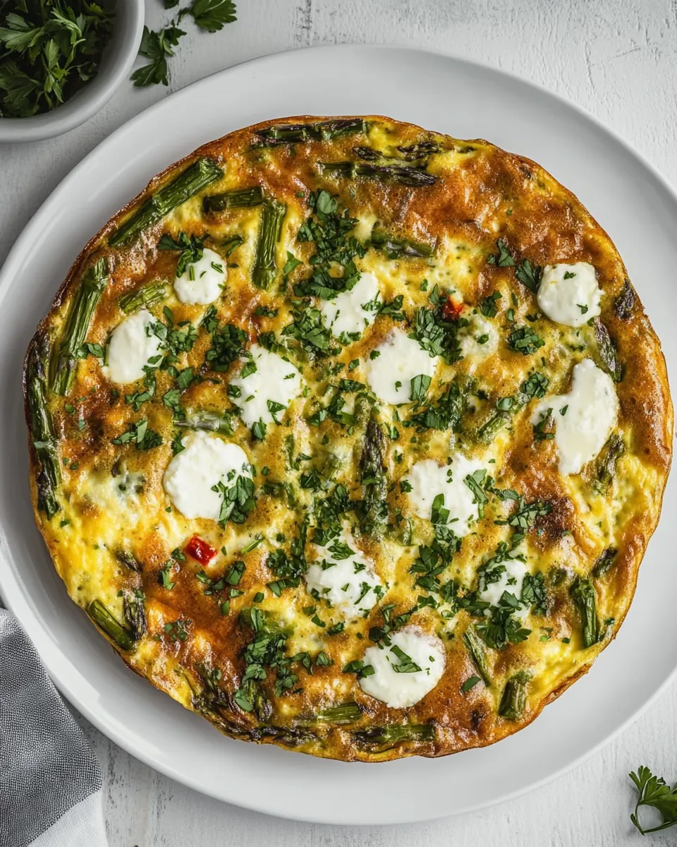 Asparagus Frittata with Herbs and Mozzarella