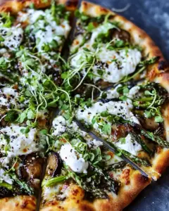 Asparagus Mushroom Burrata Pizza