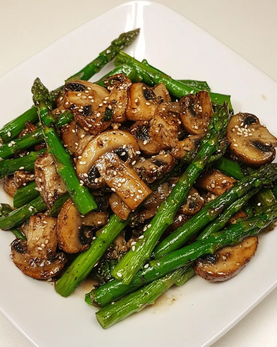 Asparagus Stir Fry and Ginger Mushrooms