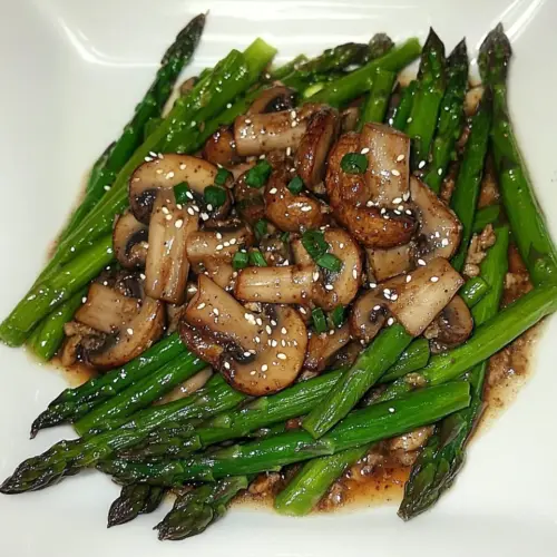 Asparagus Stir Fry and Ginger Mushrooms