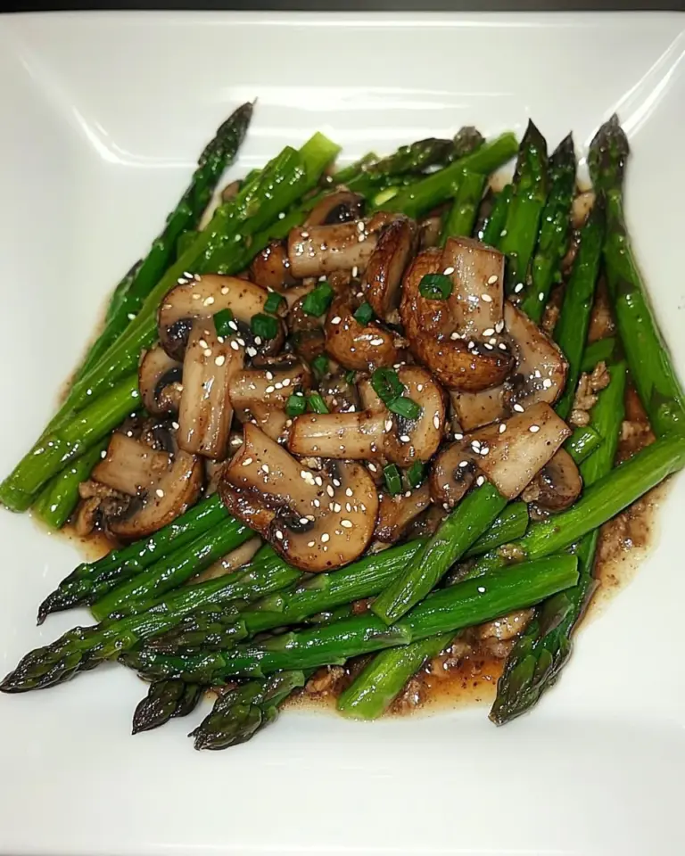Asparagus Stir Fry and Ginger Mushrooms