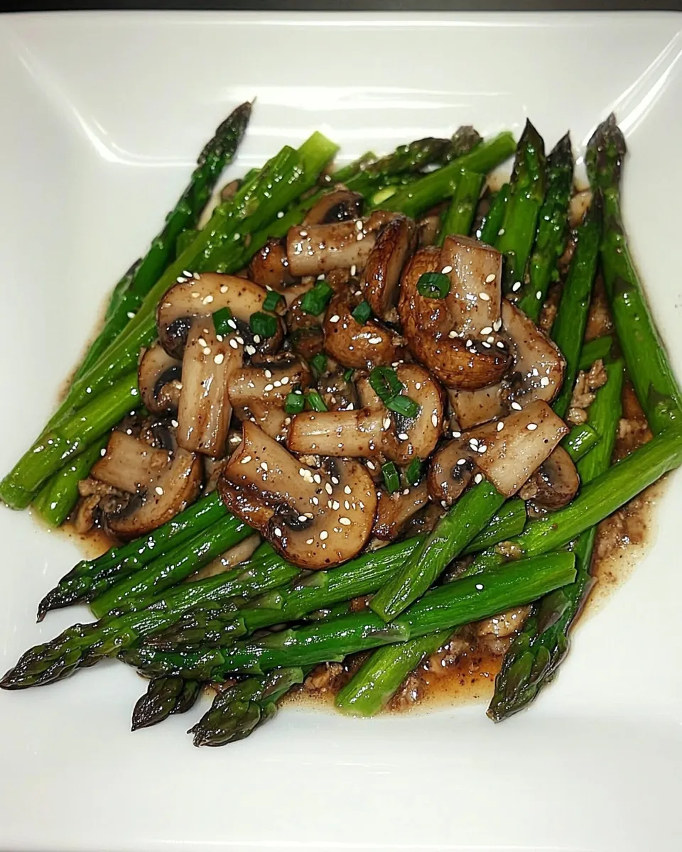 Asparagus Stir Fry and Ginger Mushrooms