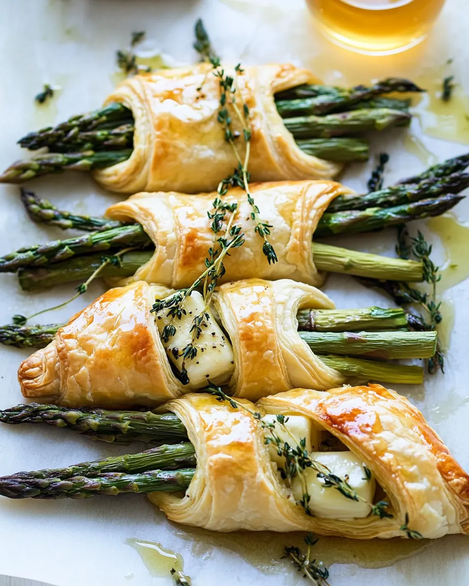 Asparagus and Brie Puff Pastry with Thyme Honey