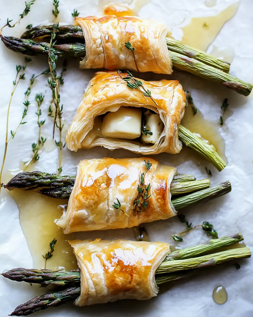 Asparagus and Brie Puff Pastry with Thyme Honey