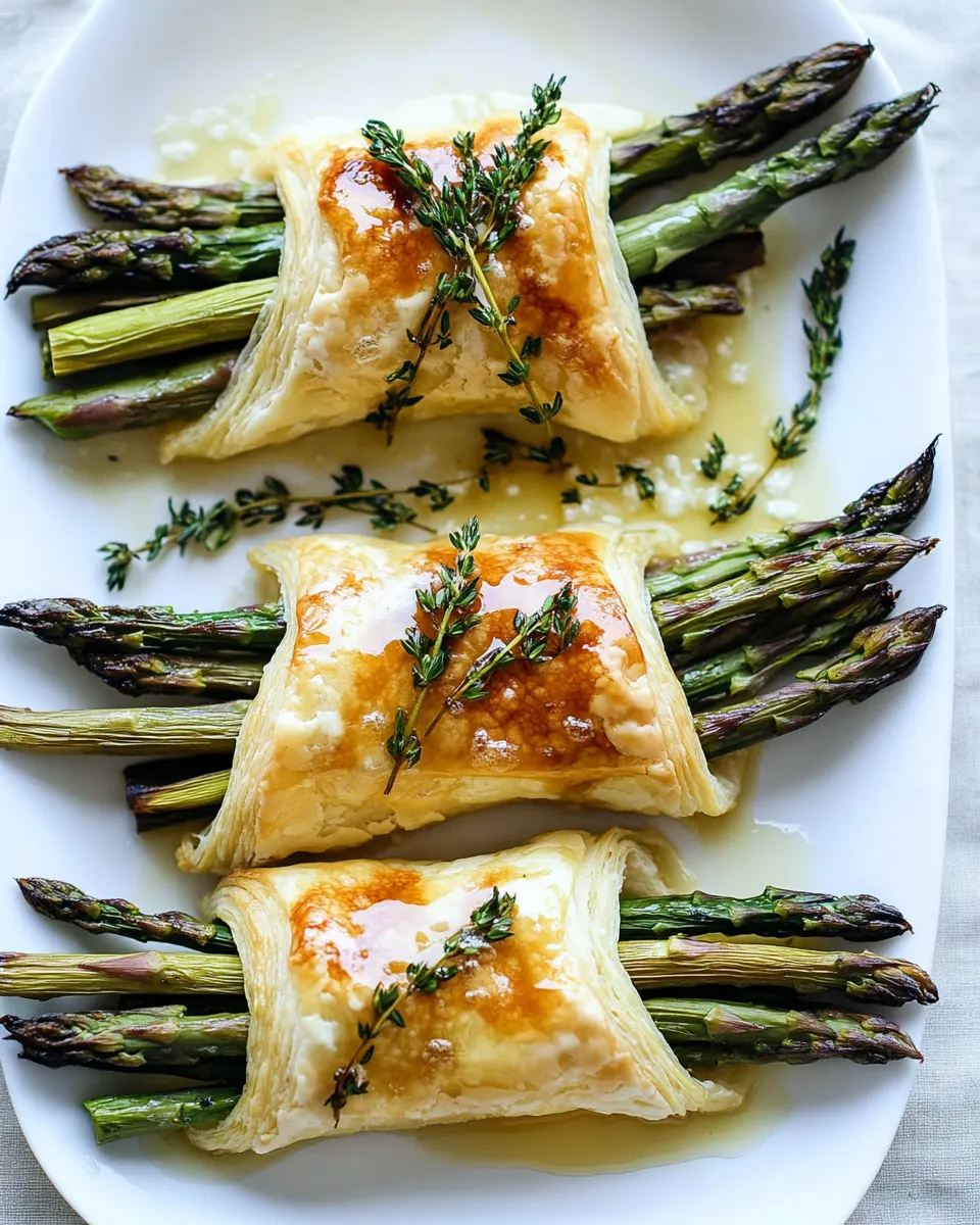 Asparagus and Brie Puff Pastry with Thyme Honey