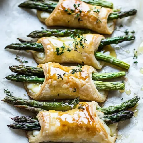 Asparagus and Brie Puff Pastry with Thyme Honey