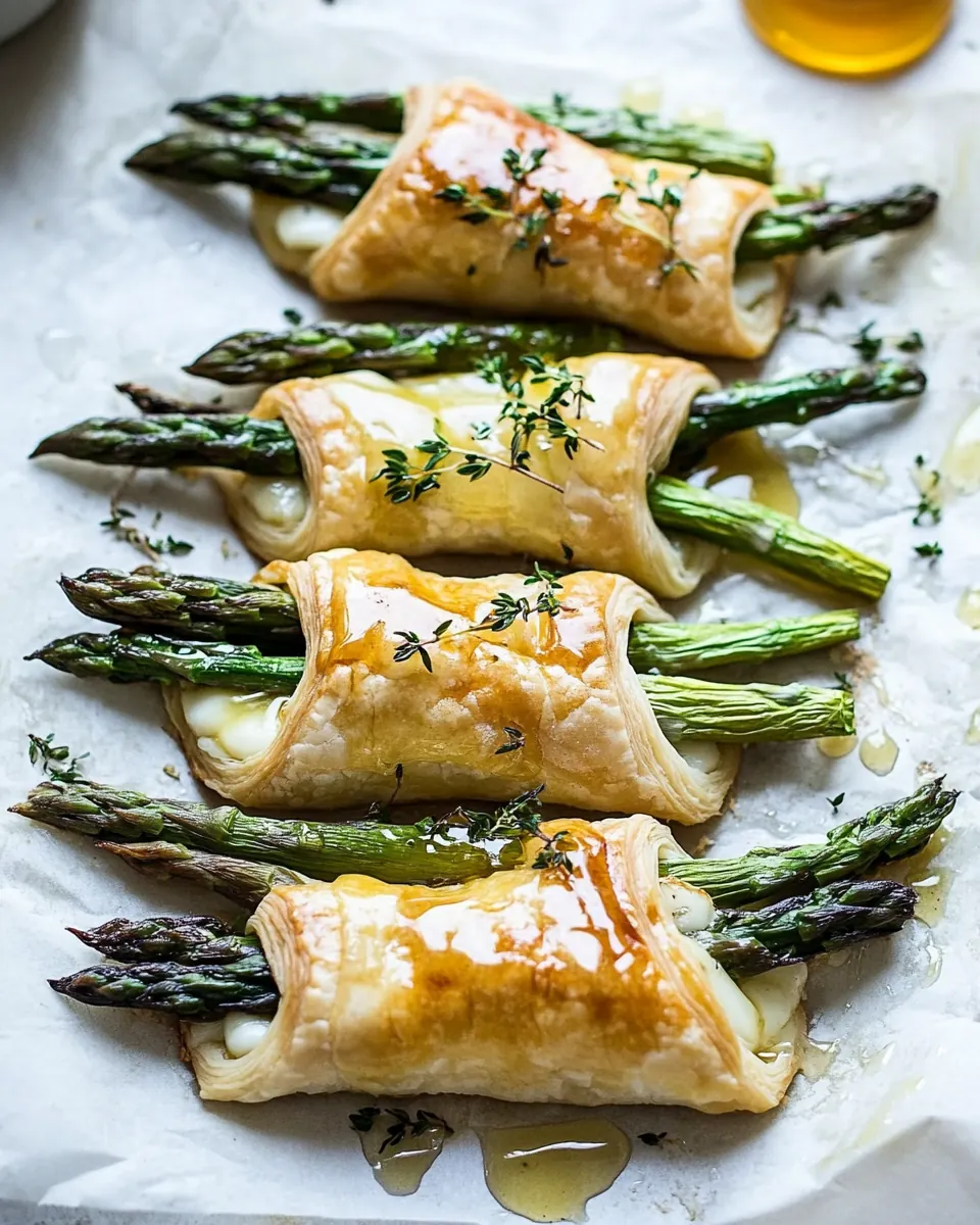 Asparagus and Brie Puff Pastry with Thyme Honey