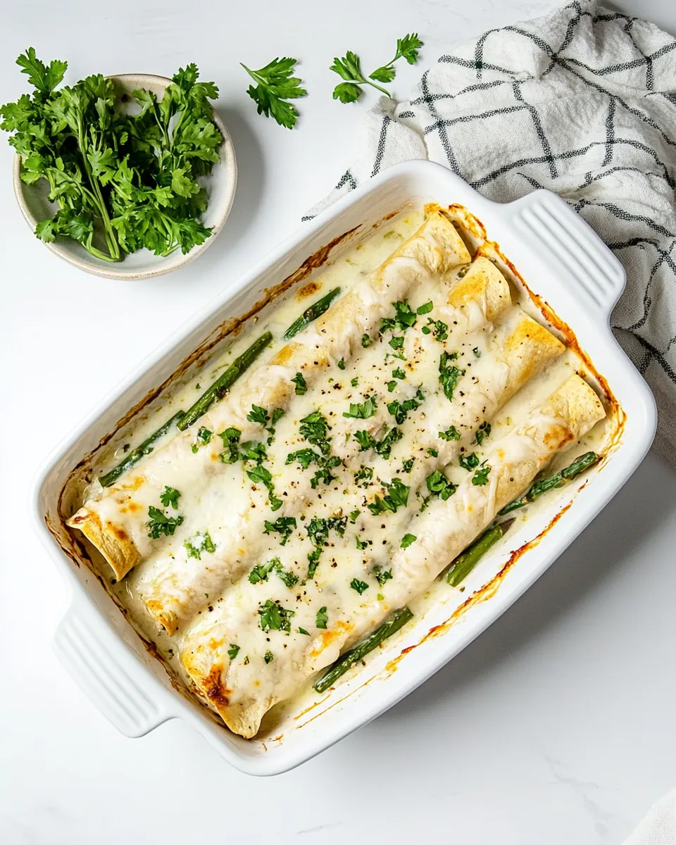 Asparagus and Chicken Enchiladas