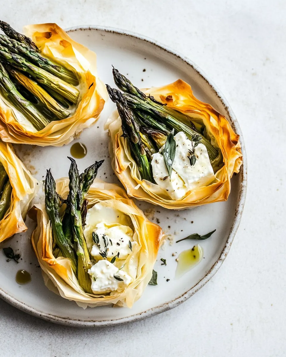 Asparagus and Feta Tartlet with Phyllo Crust