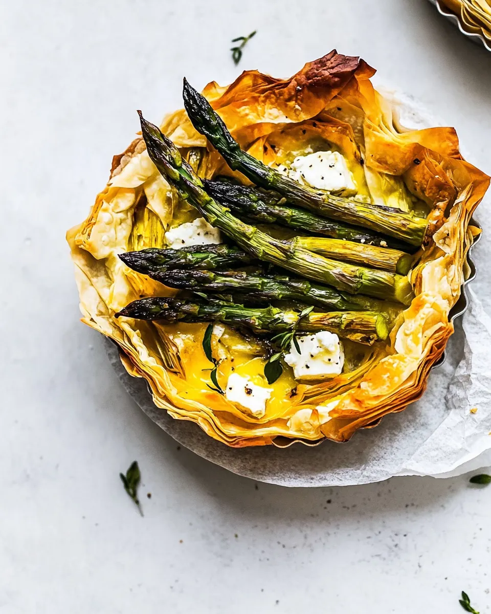 Asparagus and Feta Tartlet with Phyllo Crust