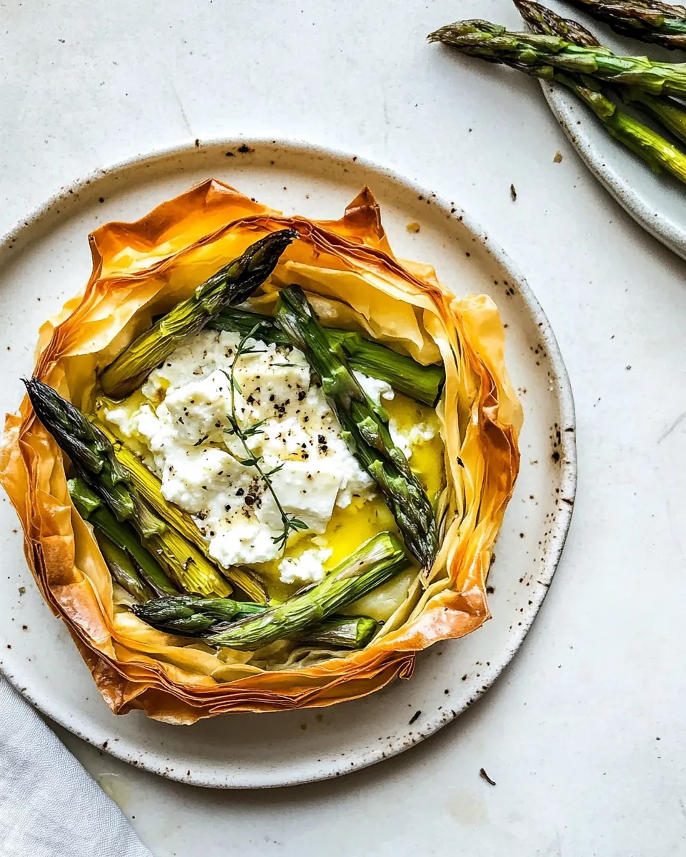 Asparagus and Feta Tartlet with Phyllo Crust