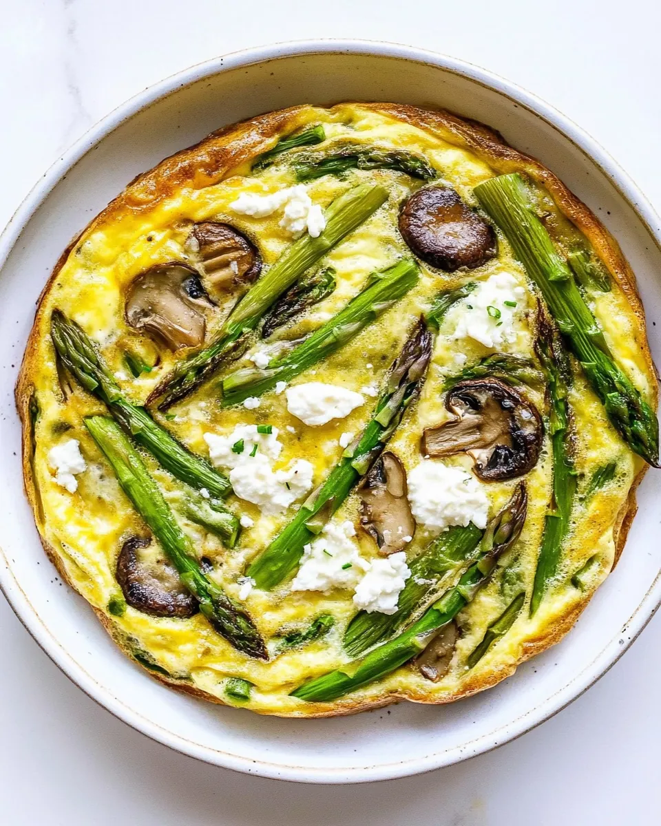 Asparagus and Mushroom Frittata with Goat Cheese