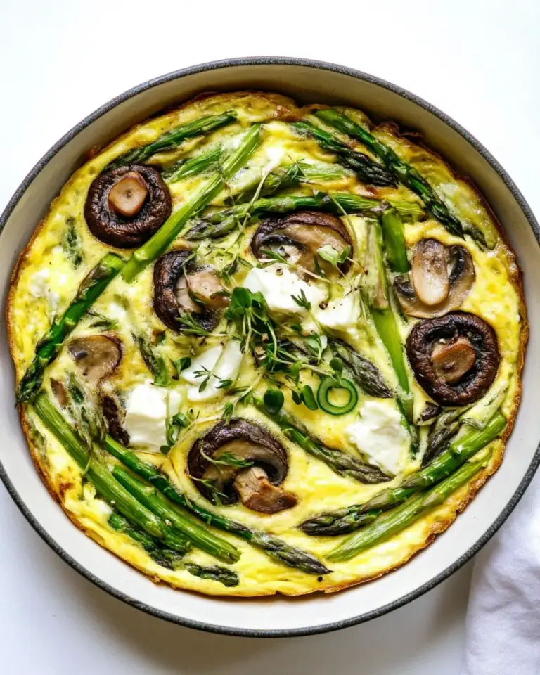 Asparagus and Mushroom Frittata with Goat Cheese