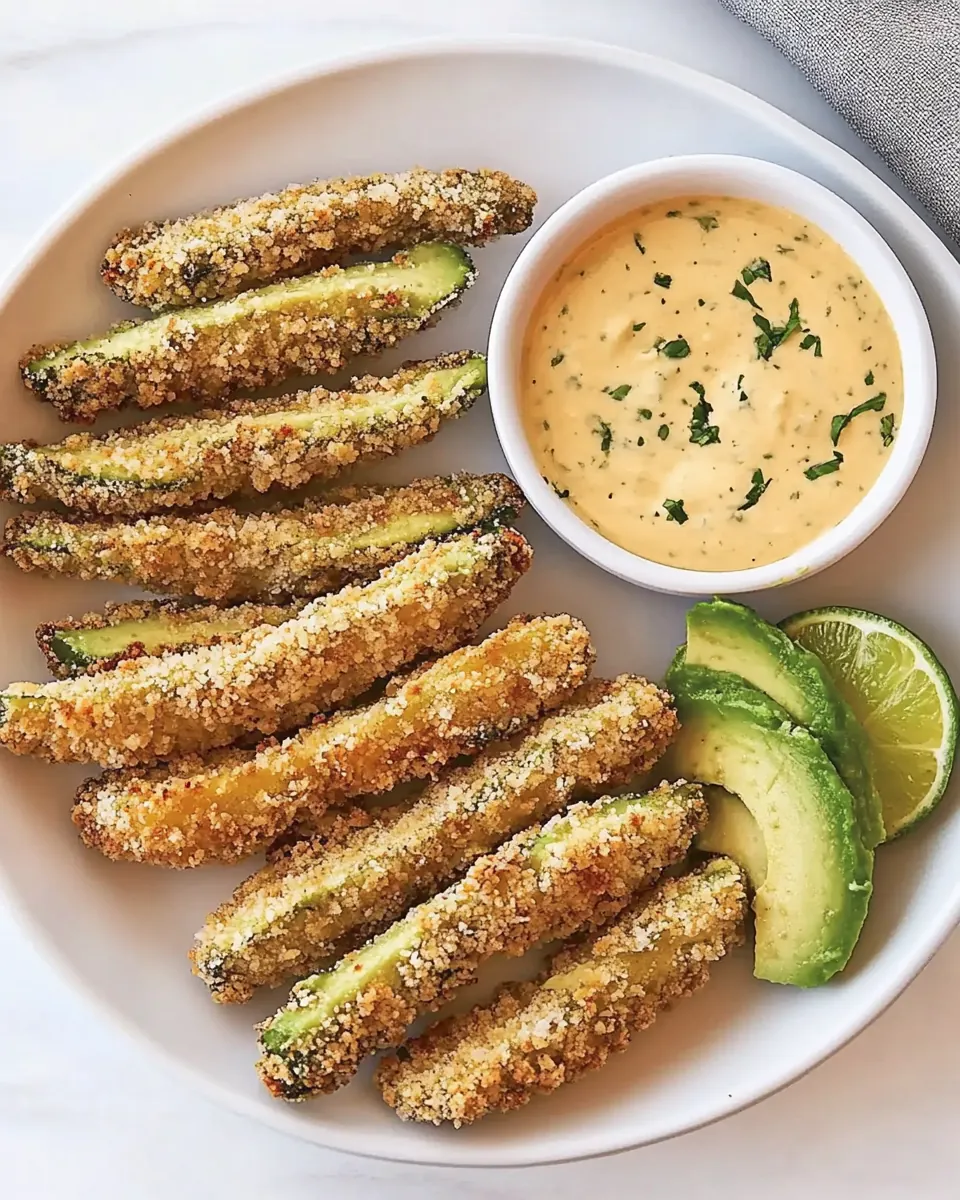 Avocado Fries with Spicy Honey Lime Sauce