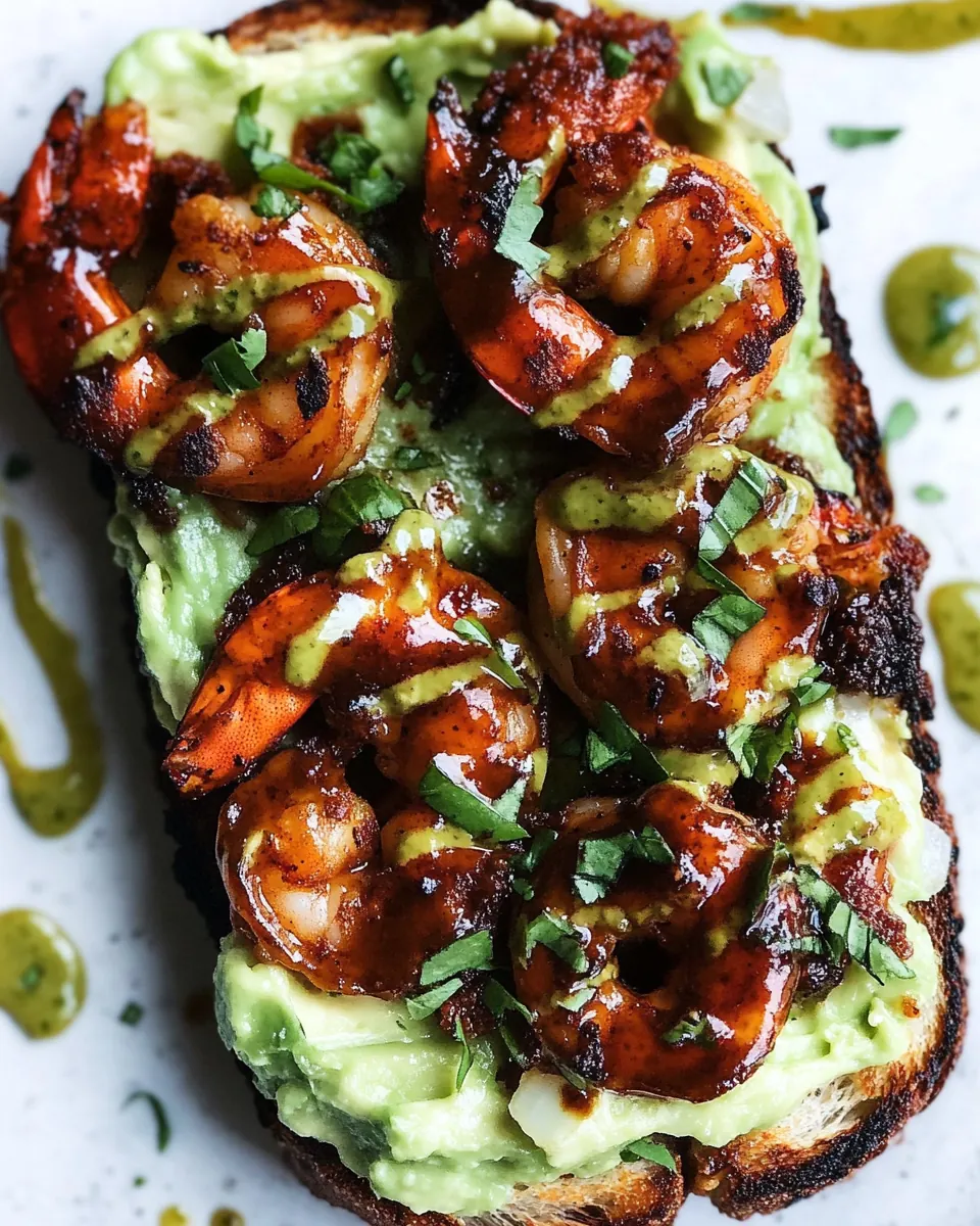 BBQ Shrimp and Lime Avocado Toast
