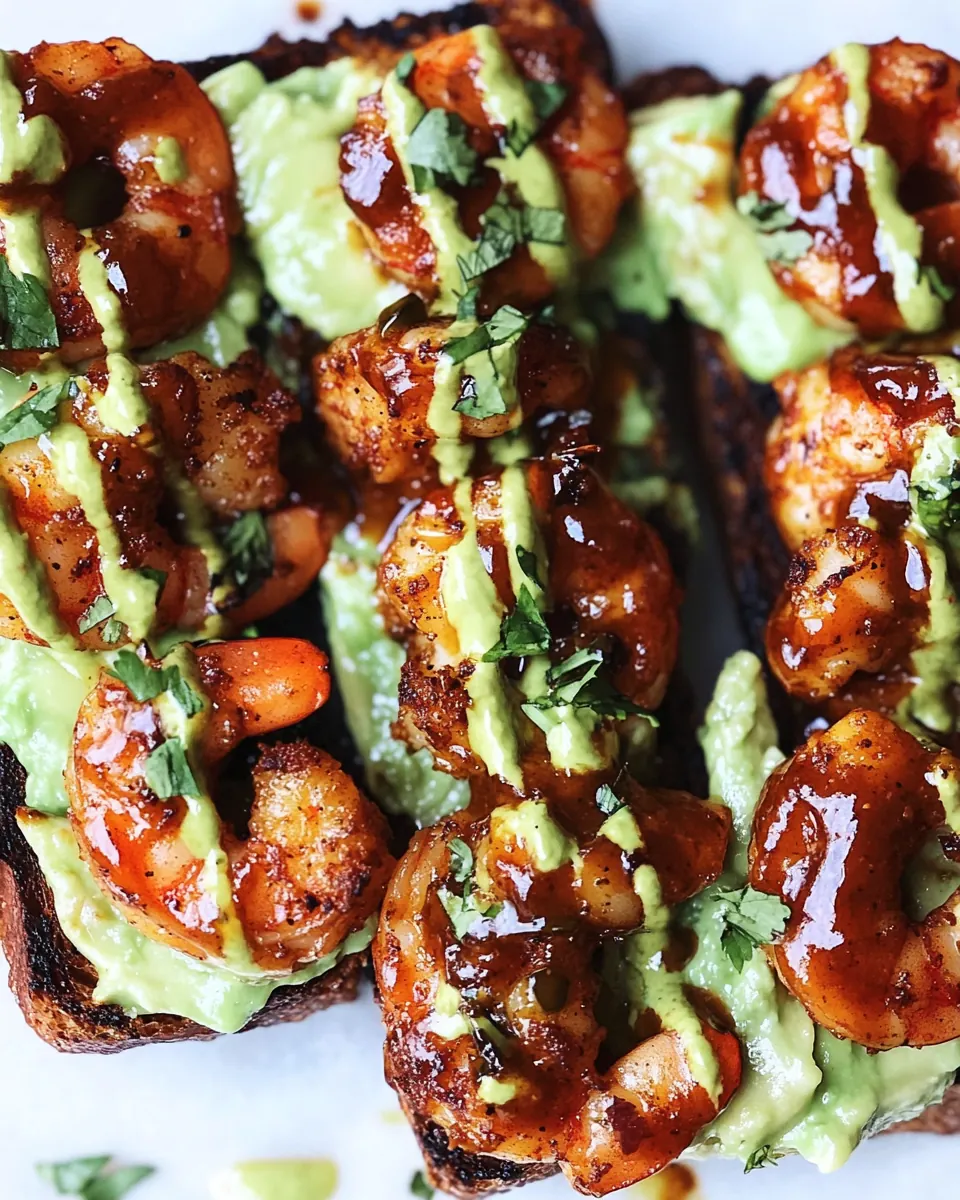 BBQ Shrimp and Lime Avocado Toast