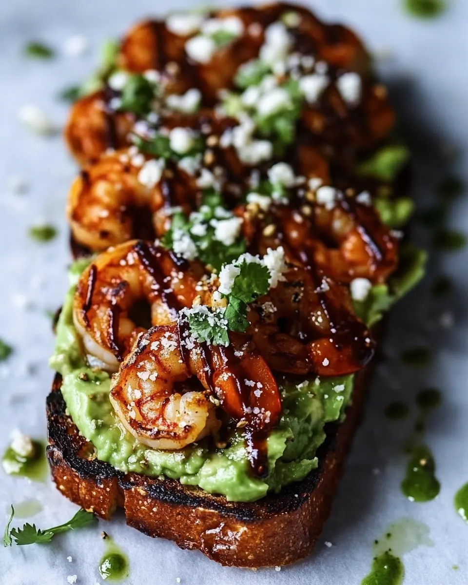 BBQ Shrimp and Lime Avocado Toast