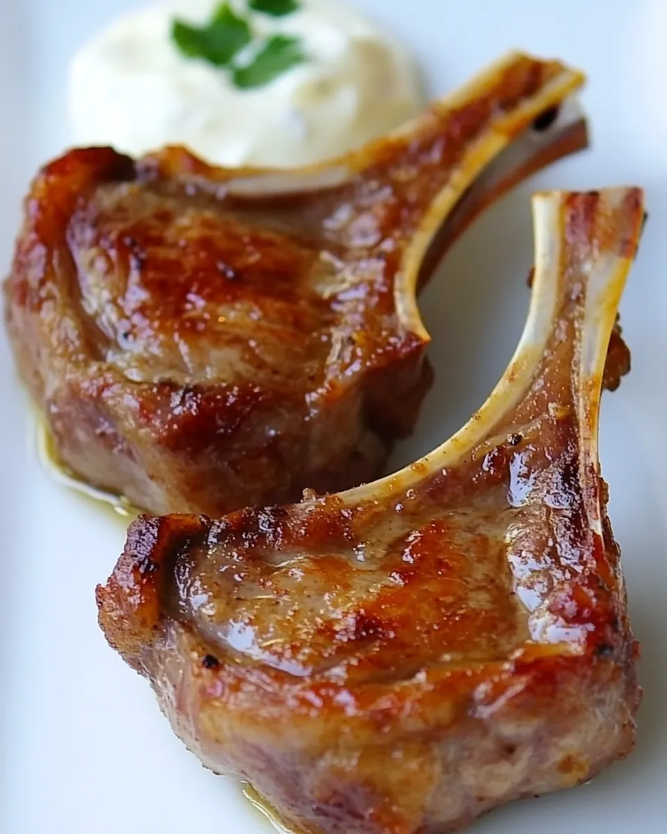 Baby Lamb Chops with Yogurt Mint Sauce