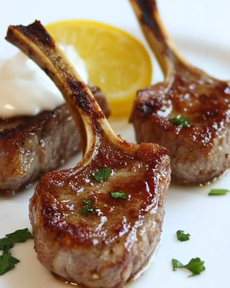 Baby Lamb Chops with Yogurt Mint Sauce