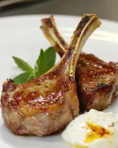 Baby Lamb Chops with Yogurt Mint Sauce