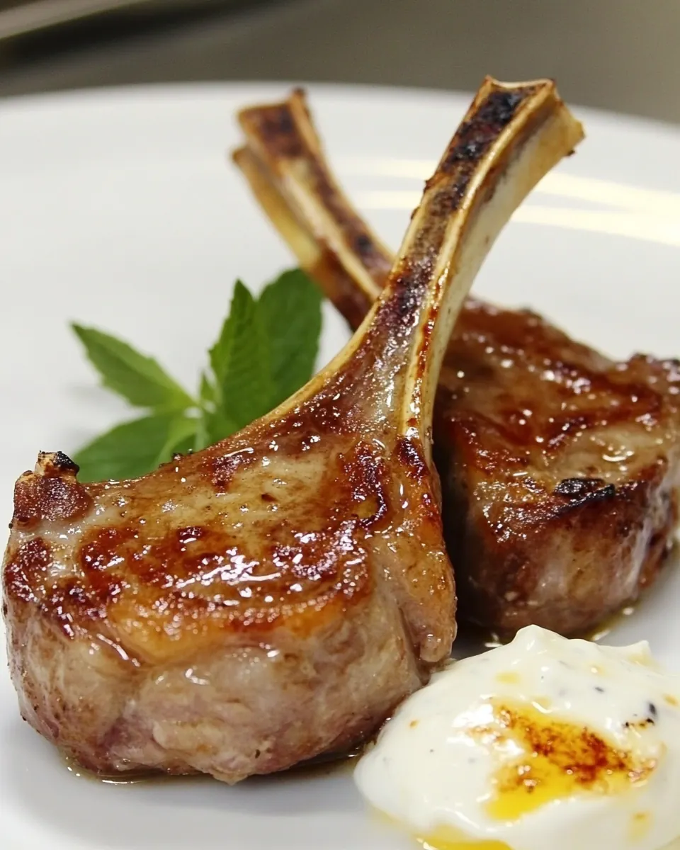 Baby Lamb Chops with Yogurt Mint Sauce