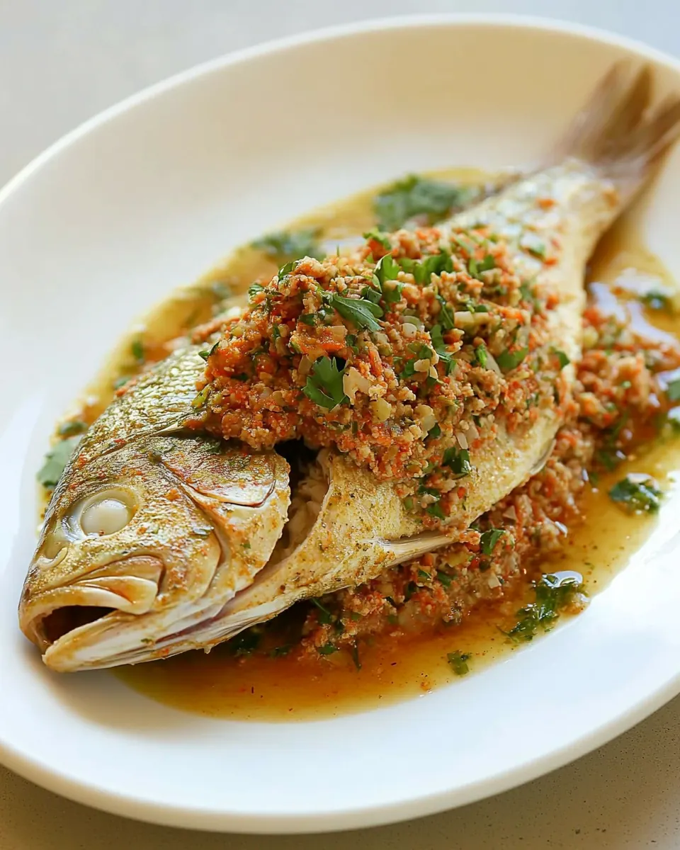 Baby Snapper with Harissa and Samke Hara Sauce