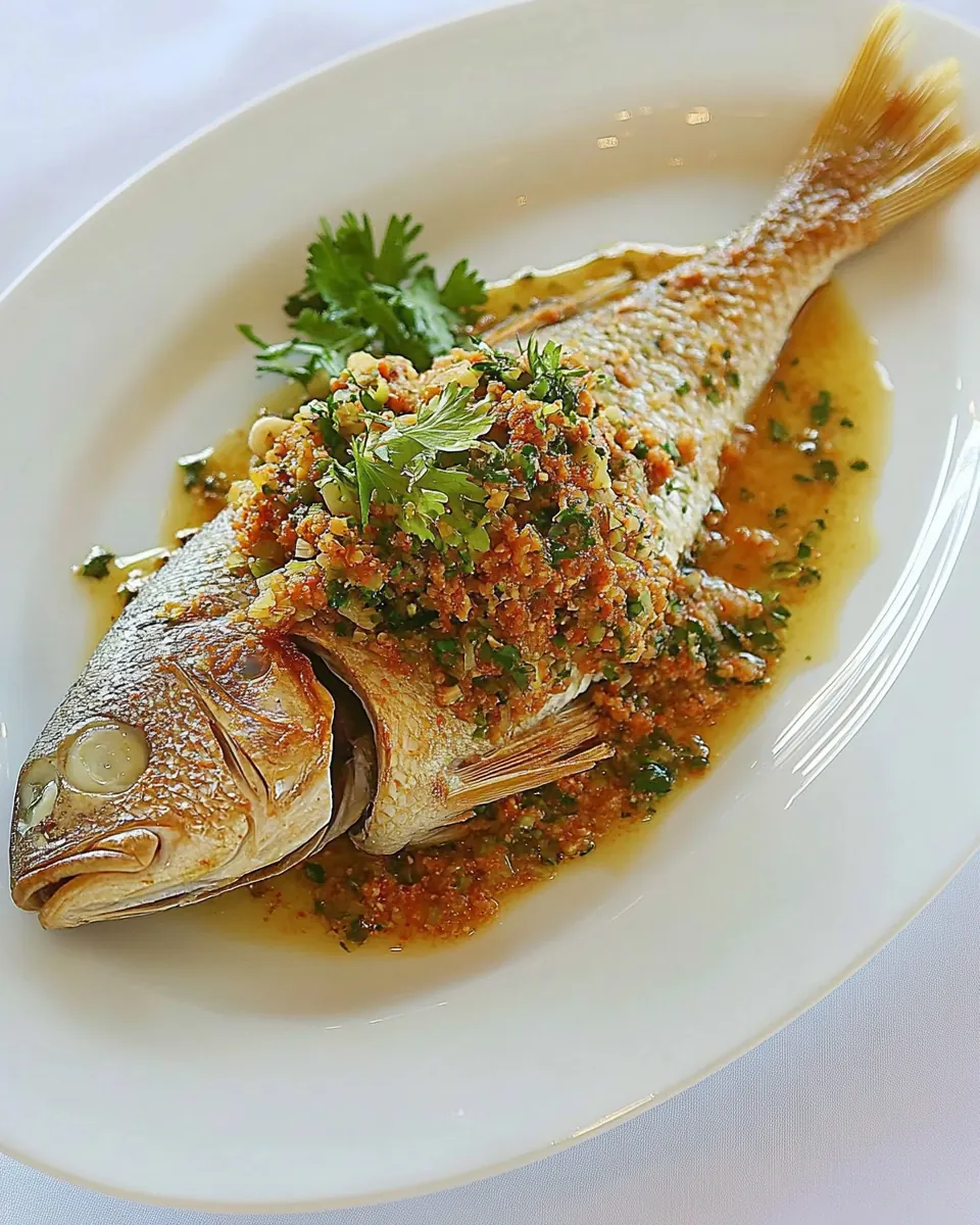 Baby Snapper with Harissa and Samke Hara Sauce