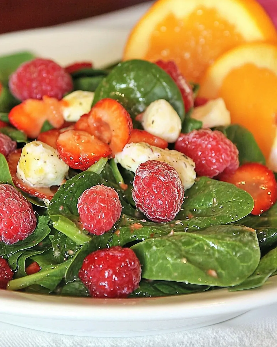 Baby Spinach and Raspberry Salad
