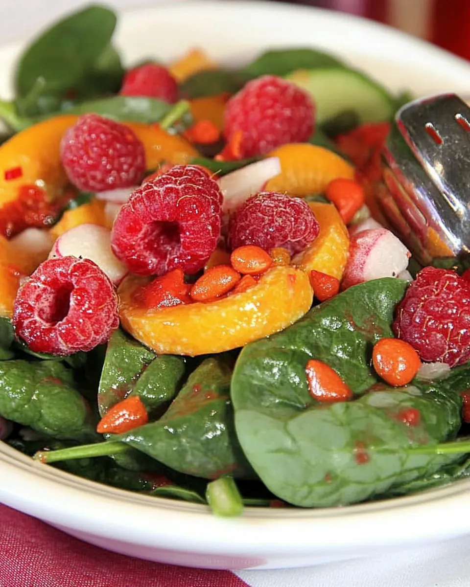 Baby Spinach and Raspberry Salad