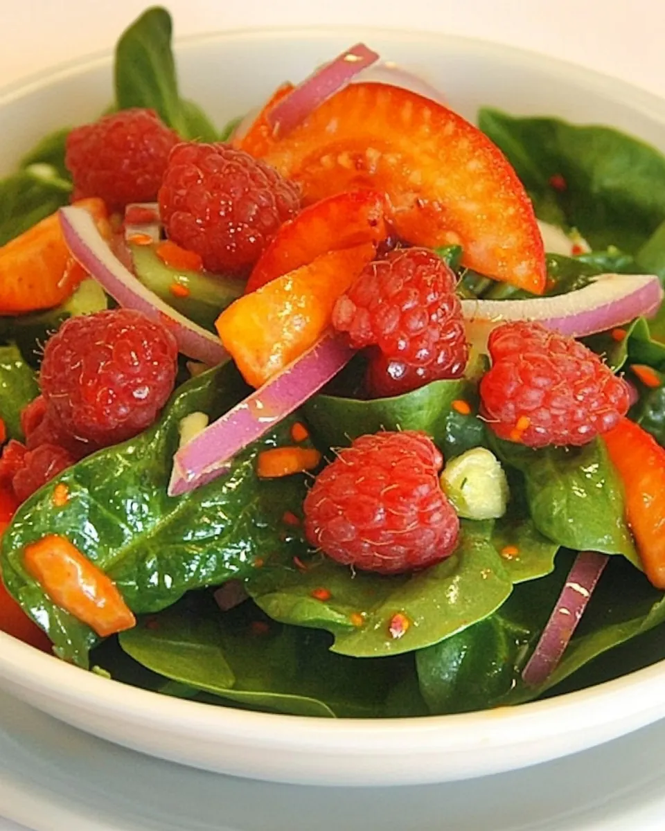 Baby Spinach and Raspberry Salad