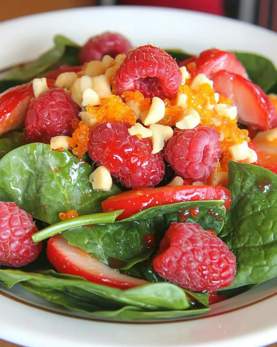 Baby Spinach and Raspberry Salad