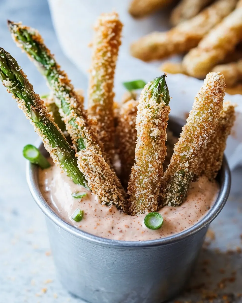 Baked Asparagus Fries with Creamy Chipotle Dip