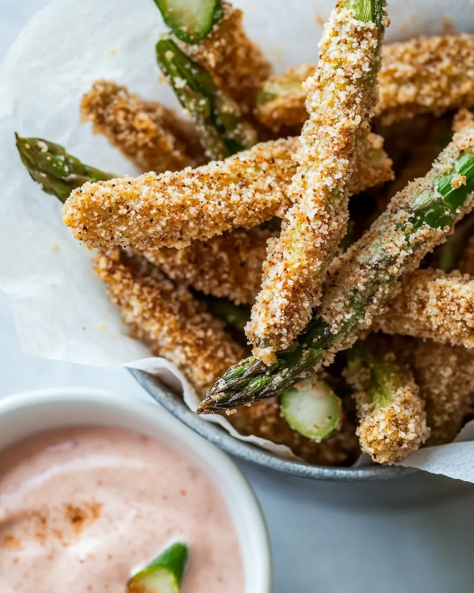 Baked Asparagus Fries with Creamy Chipotle Dip