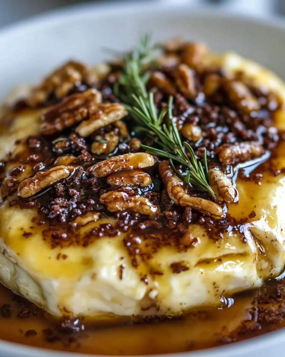Baked Brie with Praline Sauce