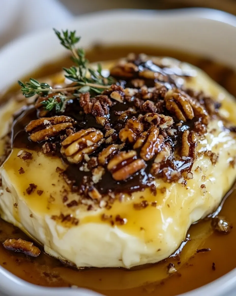 Baked Brie with Praline Sauce