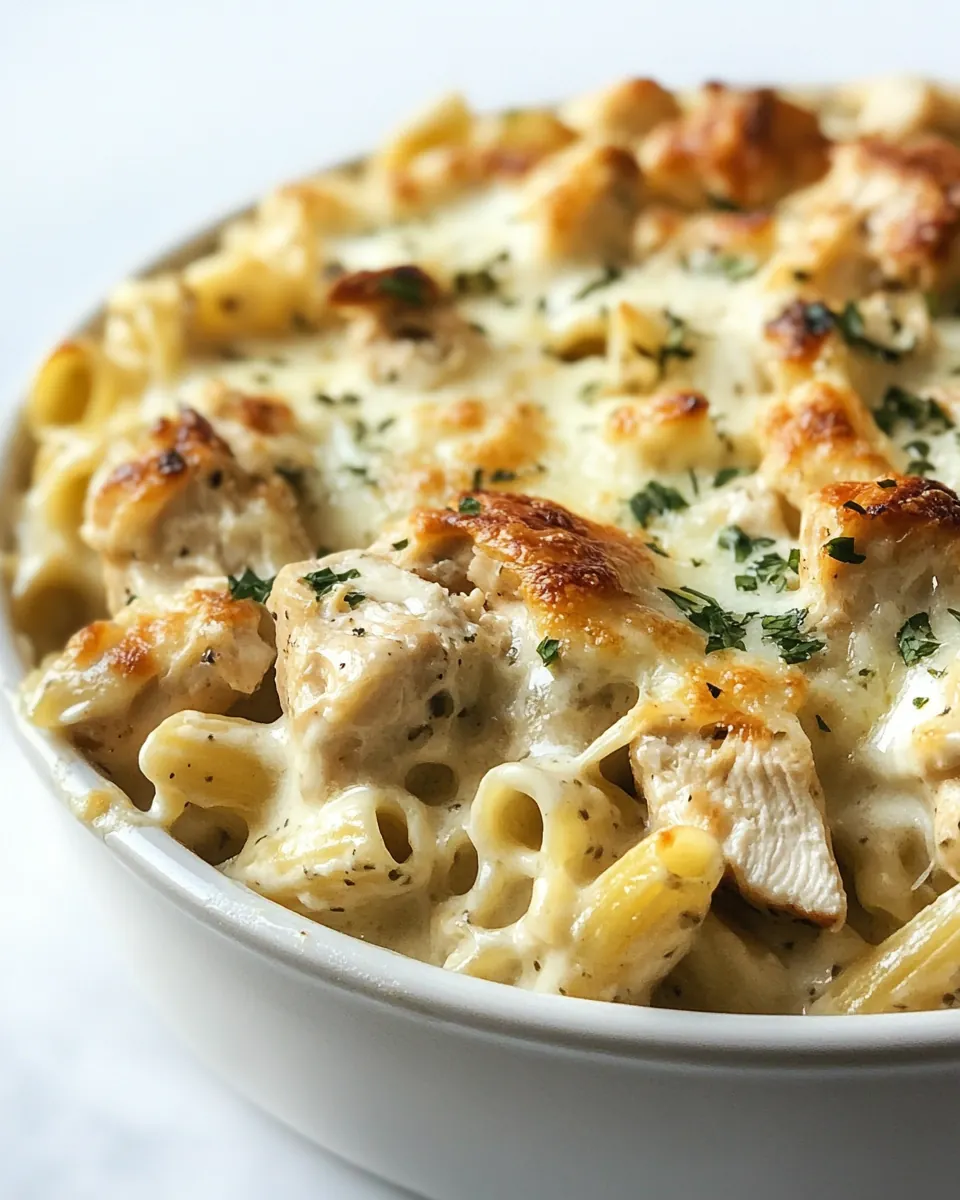 Baked Chicken Alfredo Pasta