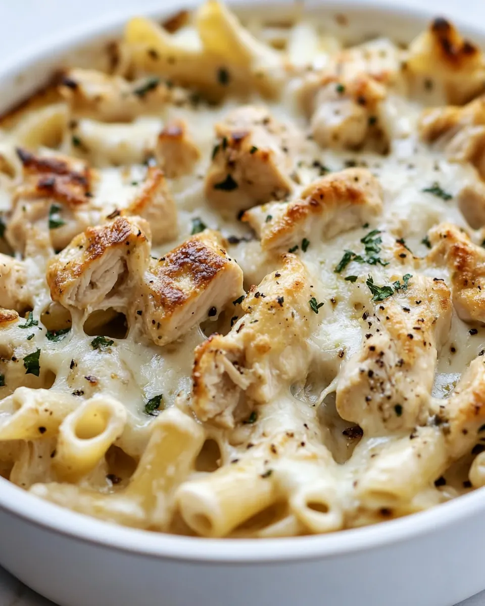 Baked Chicken Alfredo Pasta