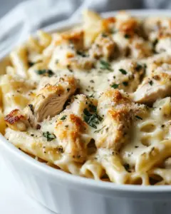 Baked Chicken Alfredo Pasta