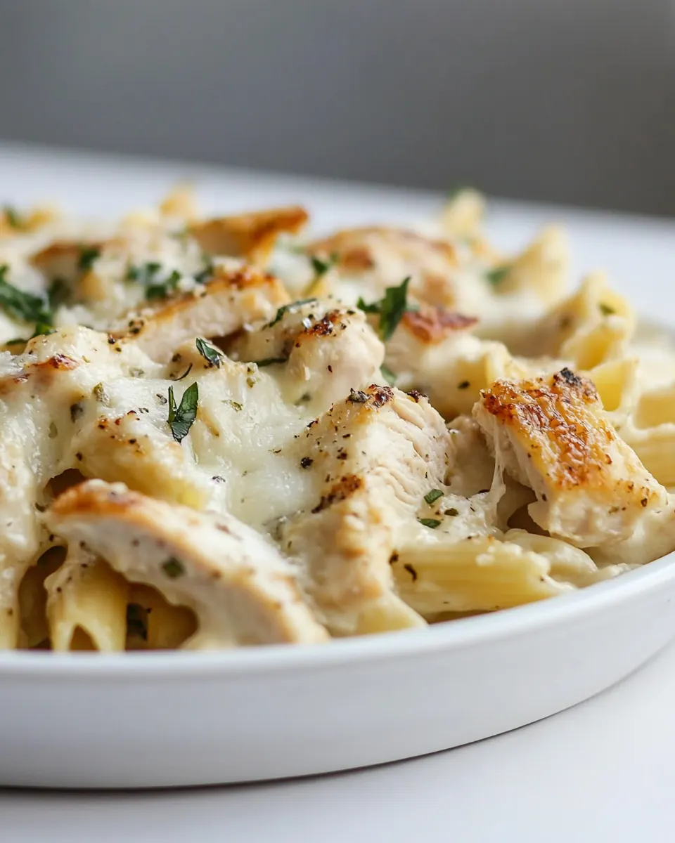 Baked Chicken Alfredo Pasta