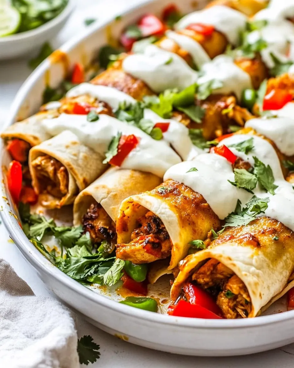 Baked Chicken Fajita Taquitos