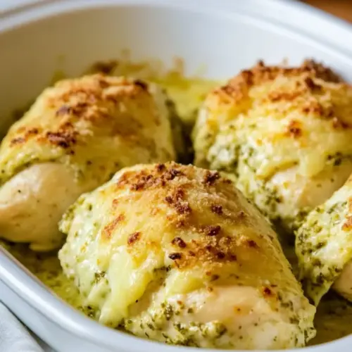Baked Chicken Stuffed with Pesto and Cheese