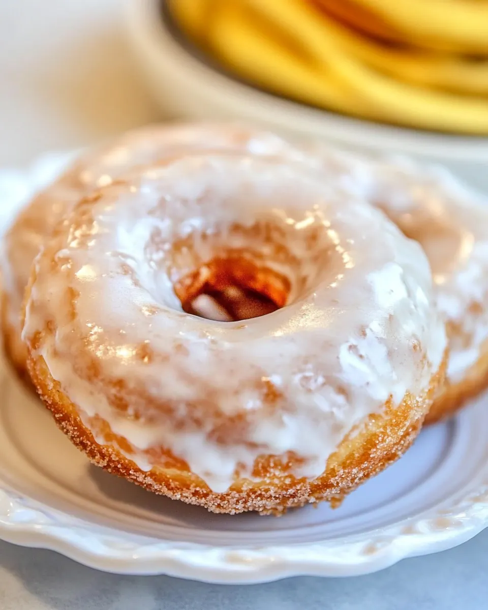 Baked Cinnamon Bun Donuts with Vanilla Cream Cheese Glaze