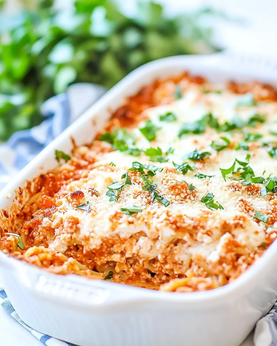 Baked Cream Cheese Spaghetti Casserole