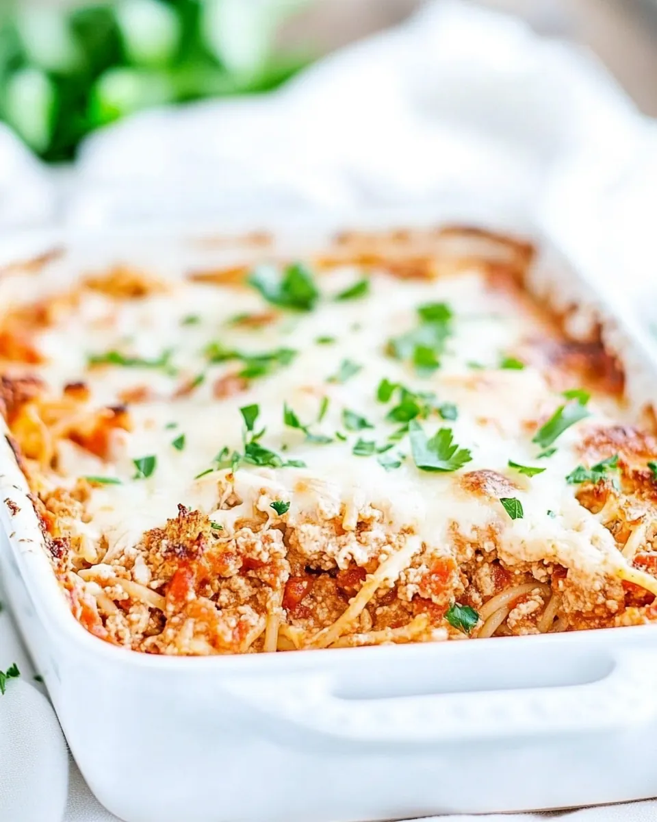 Baked Cream Cheese Spaghetti Casserole
